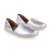 stříbrné kožené espadrilky