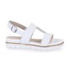 bílé kožené sandály na klínku Tamaris