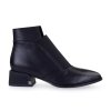 černé kožené kotníkové boty do špičky, epica