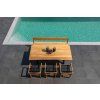 Neo table and bench 220 with Noah stacking black