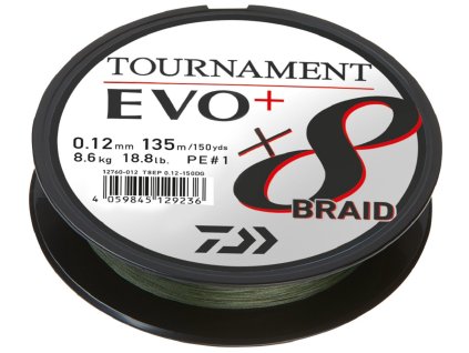 DAIWA TOURNAMENT X8 BRAID EVO+ DARK GREEN 135 m 0,18mm