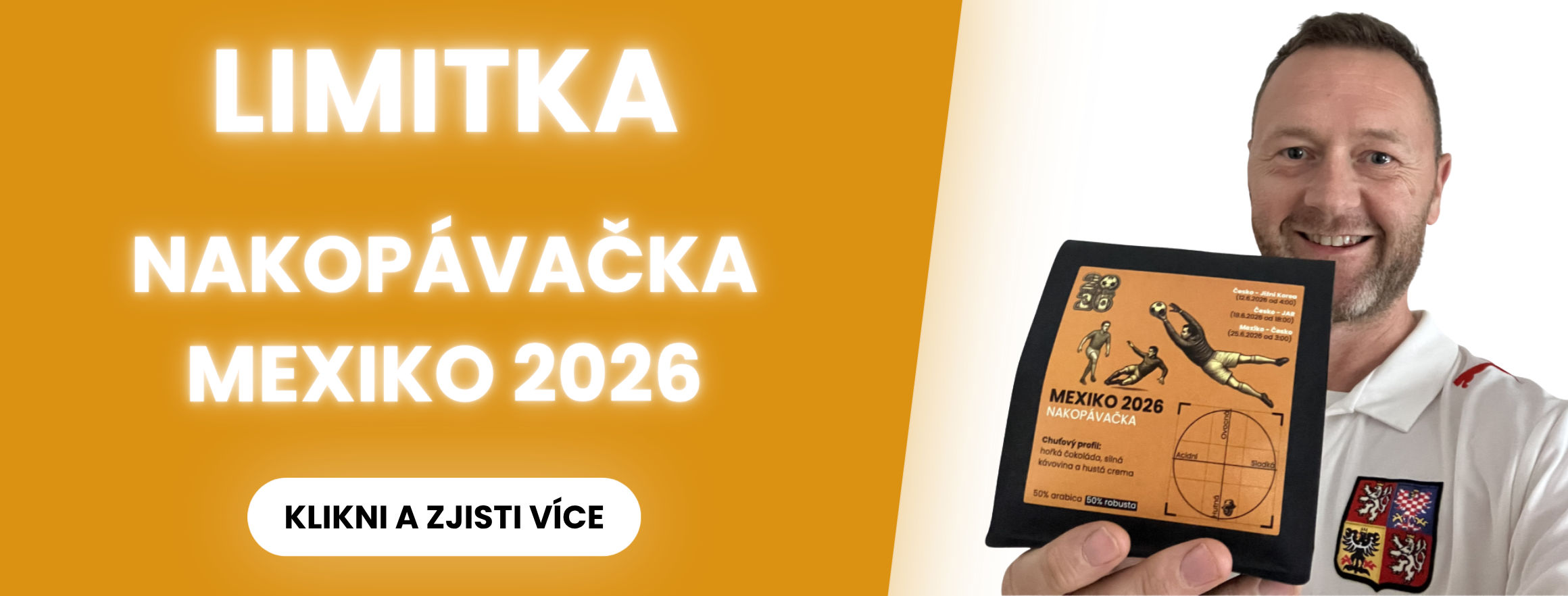 Limitovaná edice pražené kávy speciálně vytvořená pro MS 2026