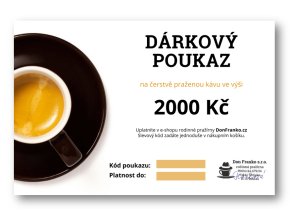 Dárkový poukaz na čerstvě praženou kávu Don Franko v hodnotě 2000 kč 2022