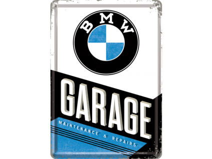 Plechová pohlednice - BMW Garage