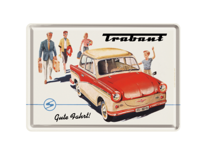Plechová pohlednice - Trabant (1)