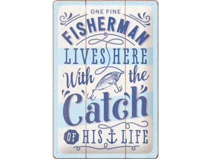Plechová cedule: Fishermans catch - 30x20 cm