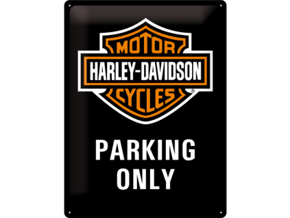 Plechová cedule: Harley-Davidson Parking Only - 40x30 cm