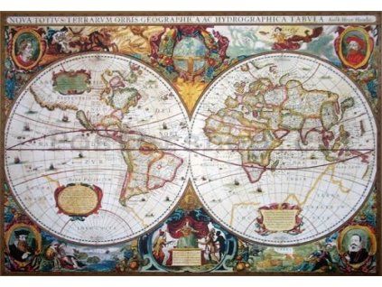 12559 plakat 17th century world map