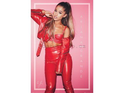 31489 plakat ariana grande cervena