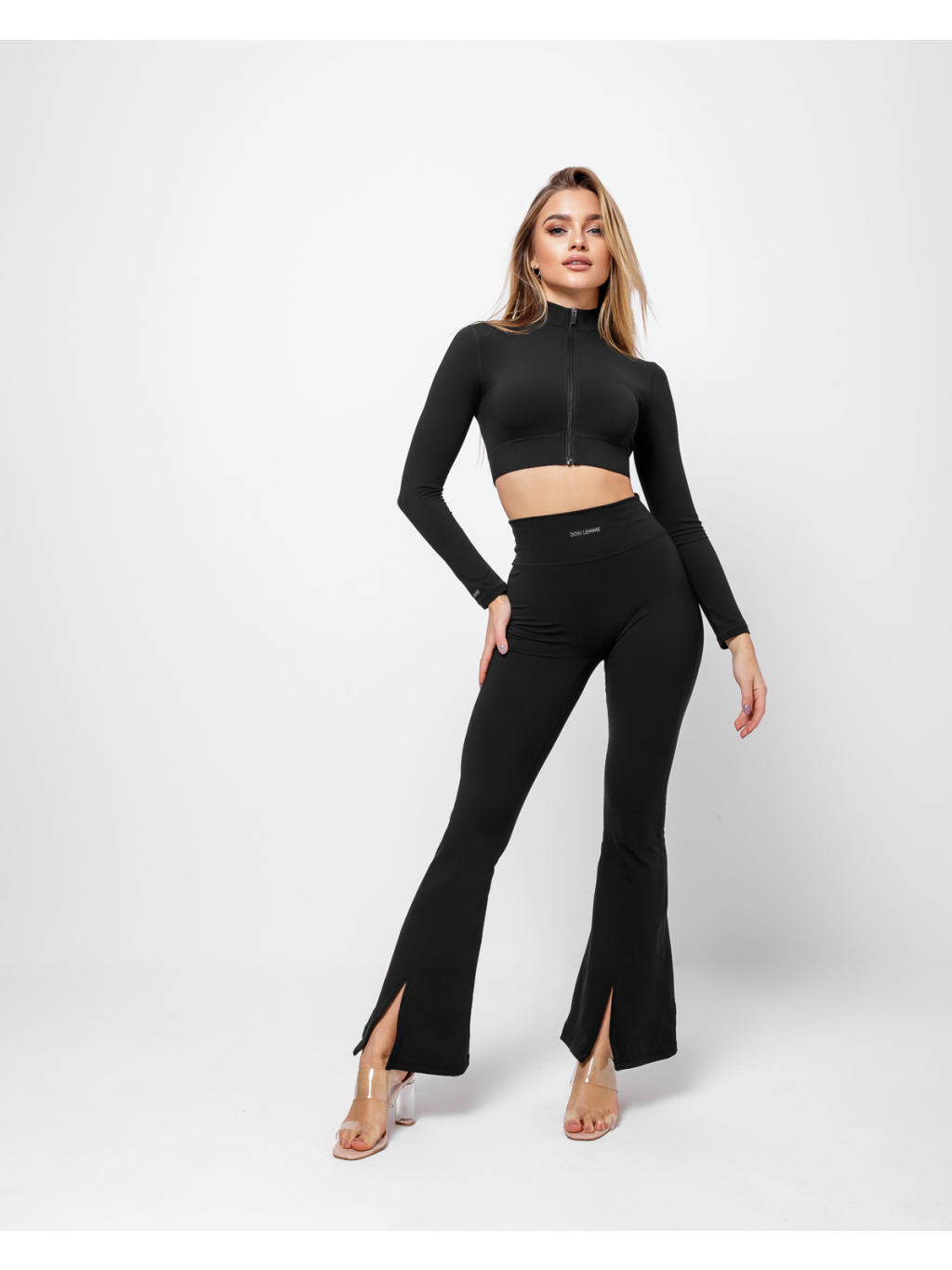 Crop top Zip UP - black - DON LEMME