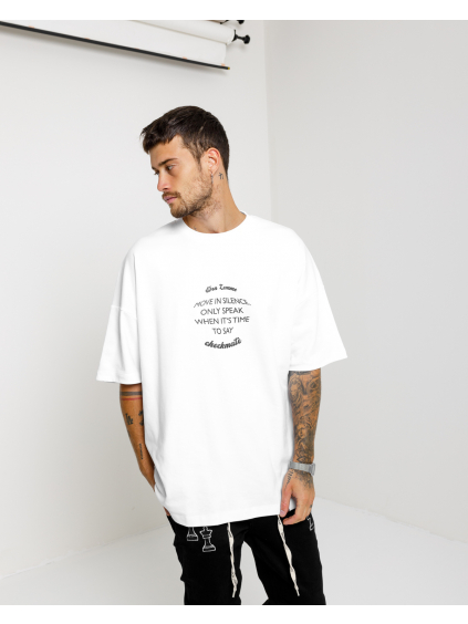 Oversized T-shirt Silence - white (Size XL)