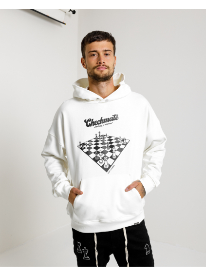 Unisex Hoodie Checkmate - white (Size XL)