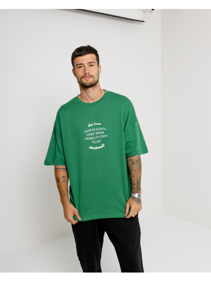 Oversized T-shirt Silence - green (Size XL)