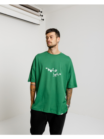 Oversized T-shirt Helpless - green (Size XL)