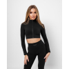 Crop top Zip UP - black (Velikost One size)