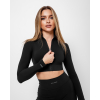 Crop top Zip UP - black (Velikost One size)