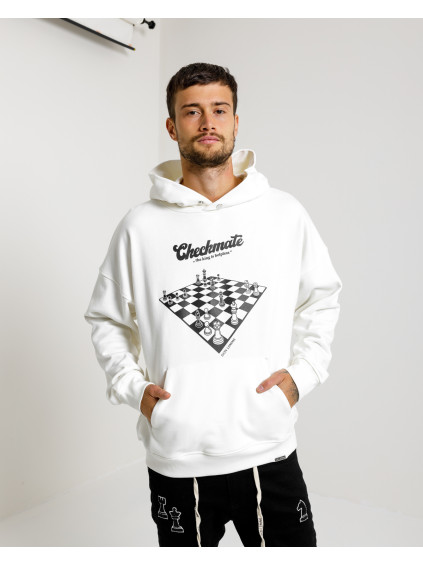 Unisex Mikina Checkmate - white (Velikost XL)