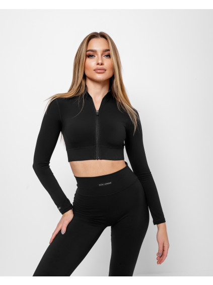 Crop top Zip UP - black (Velikost One size)