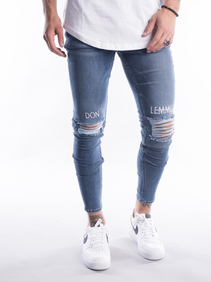 Farmernadrág Knee Embroidery - Blue