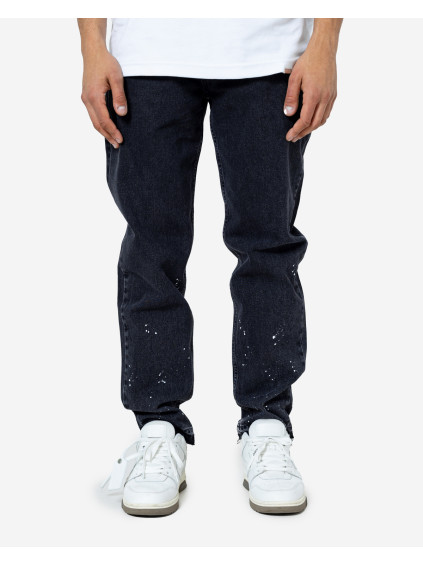 Blugi de barbați straight fit Splatter - washed black