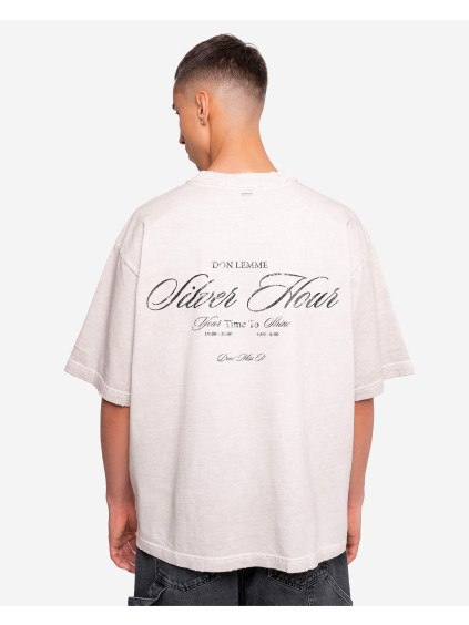 Pánské oversized triko Silver - oil (Velikost XL)