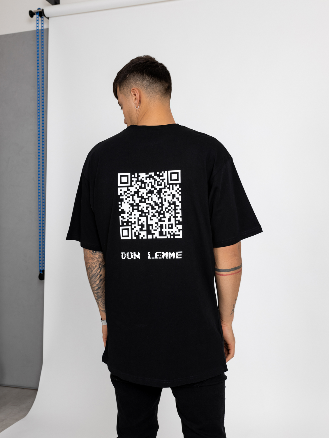 Don Lemme Oversized Tričko QR Code - čierne Veľkosť: XL