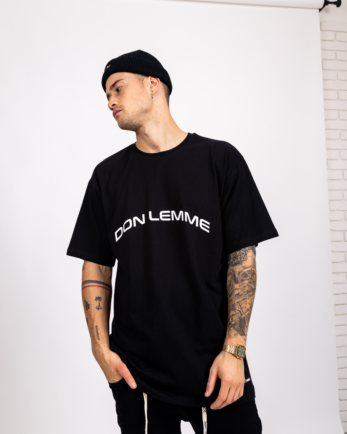 Don Lemme Oversized Tričko Curve - čierne Veľkosť: M