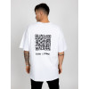 Oversized Tričko QR Code - biele