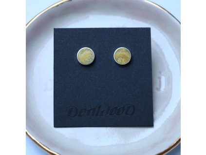 zlute nausnice ze dreva donwood kopie