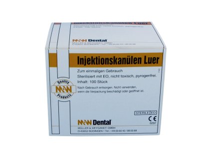 M+W Jehly inj. Luer 0,5x40mm 100ks oranžová  Sterilní jednorázové jehly pro stříkačky Luer a Luer Lock