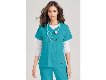 Dámská halena EMMA Grey´s Anatomy STRETCH EXPERIENCE - modrozelená (Velikost 2XL)