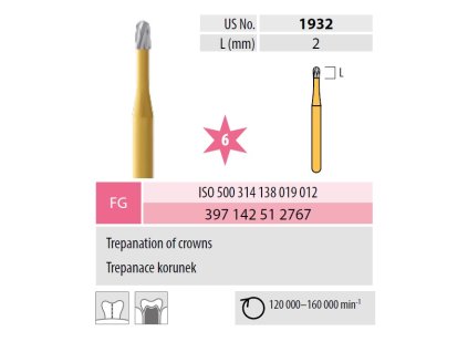 MEDIN Progressive vrtáček T 504.314.138.019.012 monolit zlacený 2767  Medin Progressive vrtáček T 500.314.138.019.012 monolit zlacený pro stomatologii
