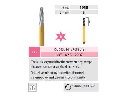 MEDIN Progressive vrtáček T 504.314.139.008.012 monolit zlacený 2907  Medin Progressive vrtáček T 500.314.139.008.012 monolit zlacený pro stomatologii