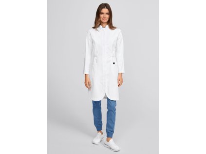 Dámský elegantní lékařský plášť - bílý (Velikost 2XL)
