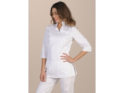 Elegantní zdravotnická tunika NURAXI - bílá (Velikost XL)