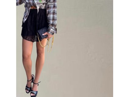 Skort black čipka