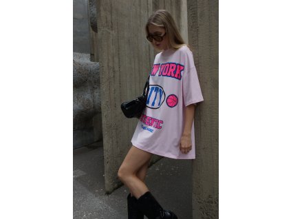 Tričkošaty New York pink oversize