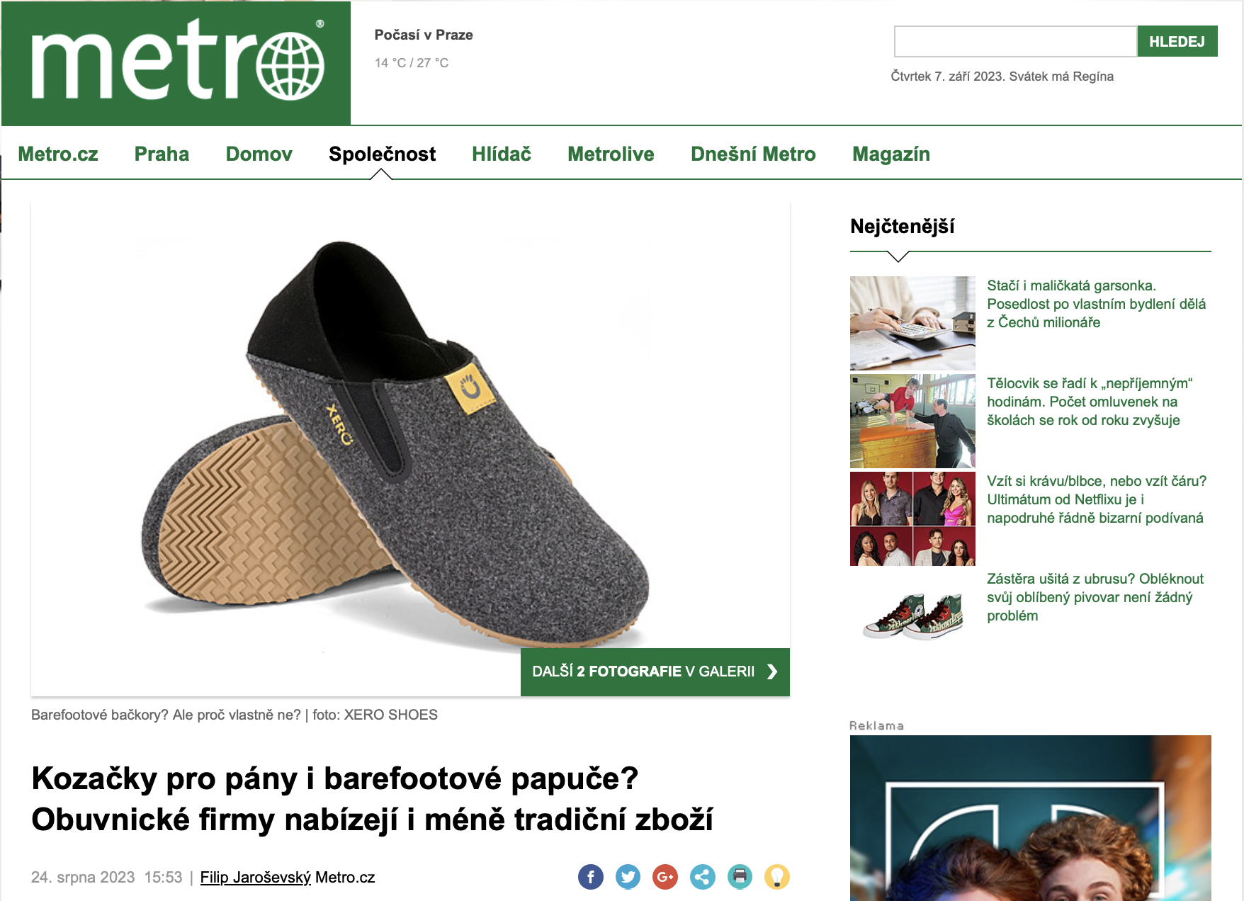 Napsali o nás - Deník Metro