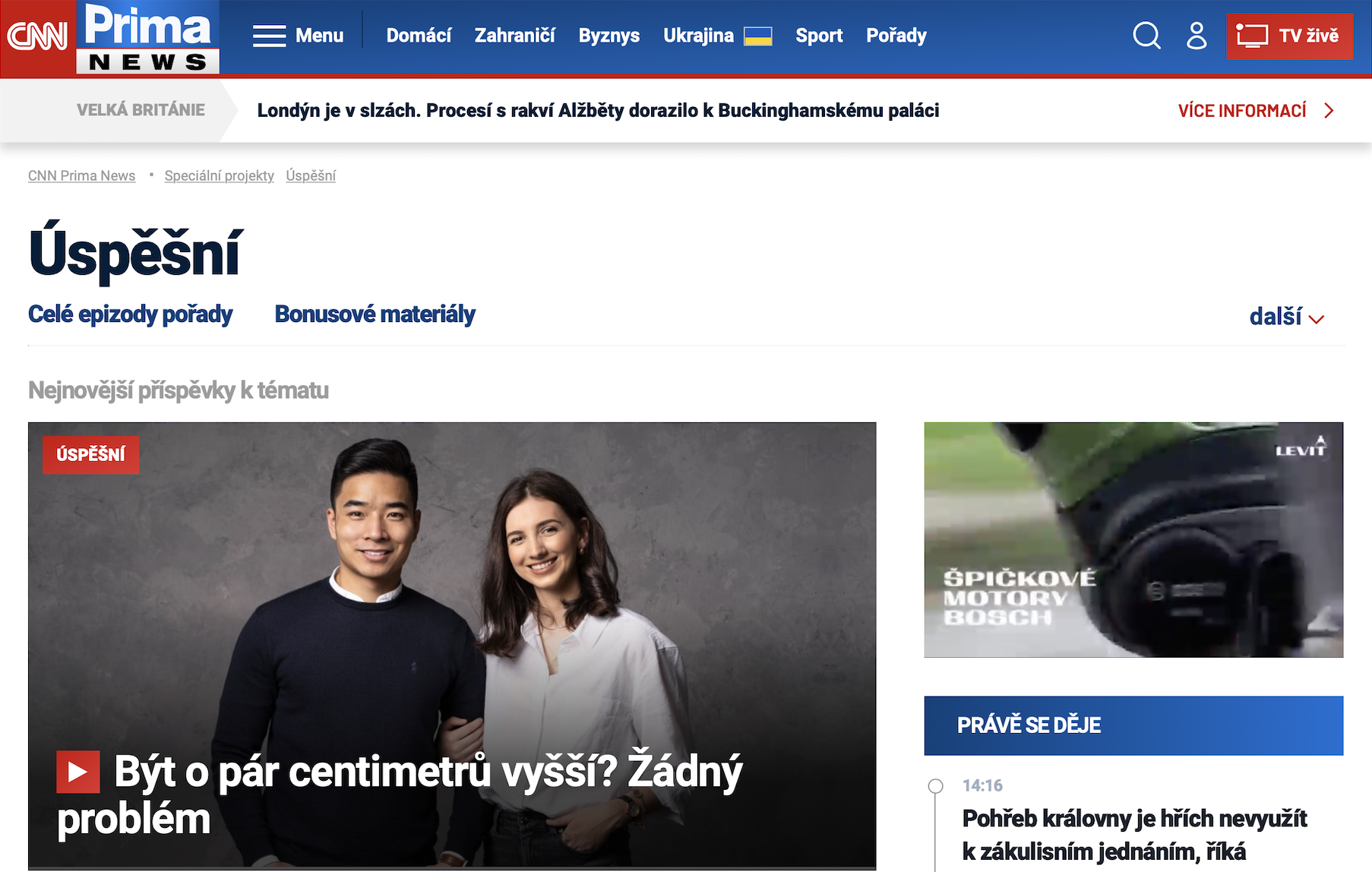 Byli jsme v pořadu Úspěšní na CNN Prima News