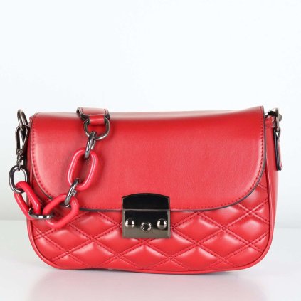 Helena Červená crossbody kabelka s kovovými detaily