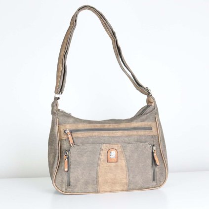 Layla Hnědá crossbody kabelka s vícebarevným designem