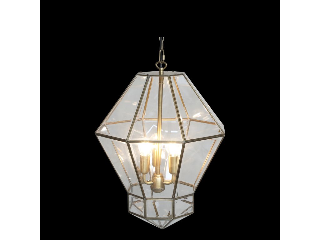 Mosazný lustr ve vintage stylu Chic Antique