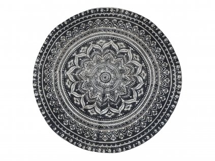 Jutový kruhový koberec se vzorem