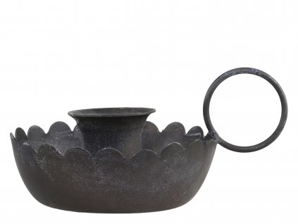 Černý svícen s ornamenty v provedení antique Chic Antique