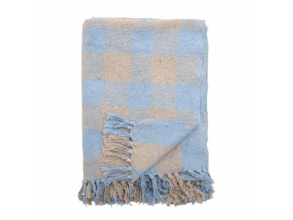 Bavlněný pléd Largs světle modrý Bloomingville