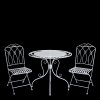 Venkovní set-bílý kulatý stůl s dvěma židlemi