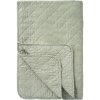 Bavlněná deka zeleno-bíle  pruhovaná