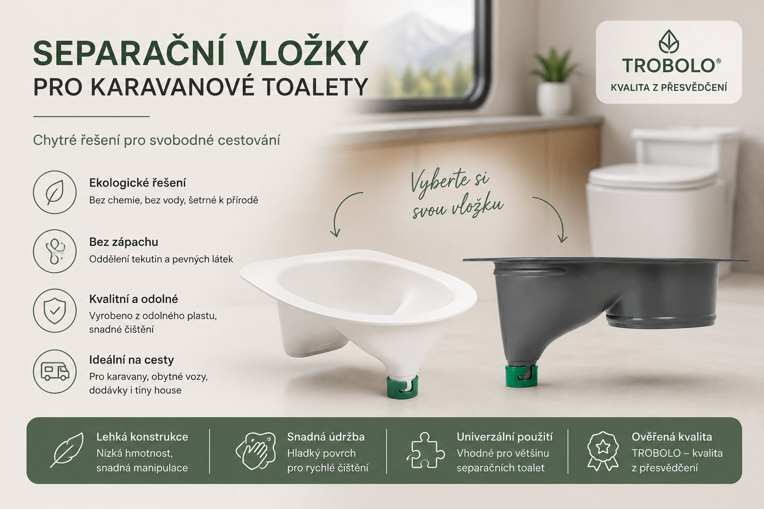 Separační / oddělovací vložky pro WC