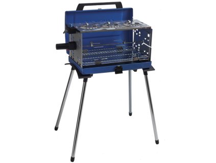 Plynový gril, přenosný, 3-hořákový, s grilovacím motorem, 50 mbar