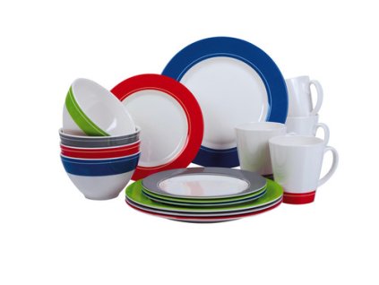 Camp4 Melaminový jídelní set "BURANO" pro 4 osoby